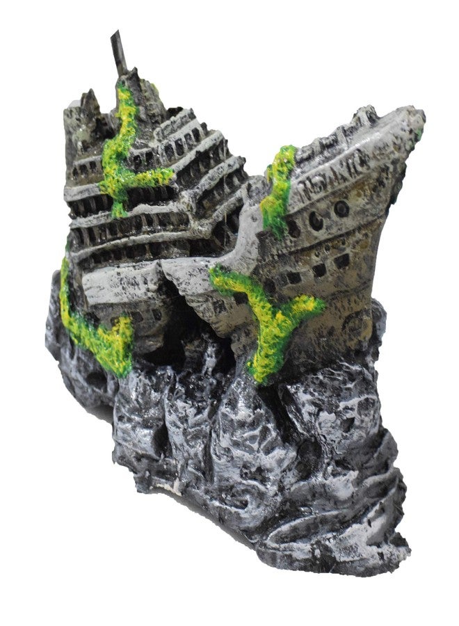 NVR Resin Aquarium Toys Ornaments Half Ship, 1 Piece - Image 1